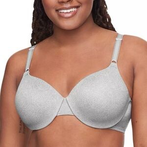 Warners Gray Floral Cushioned Underwire Lightly Lined T-Shirt Bra Size 36DD